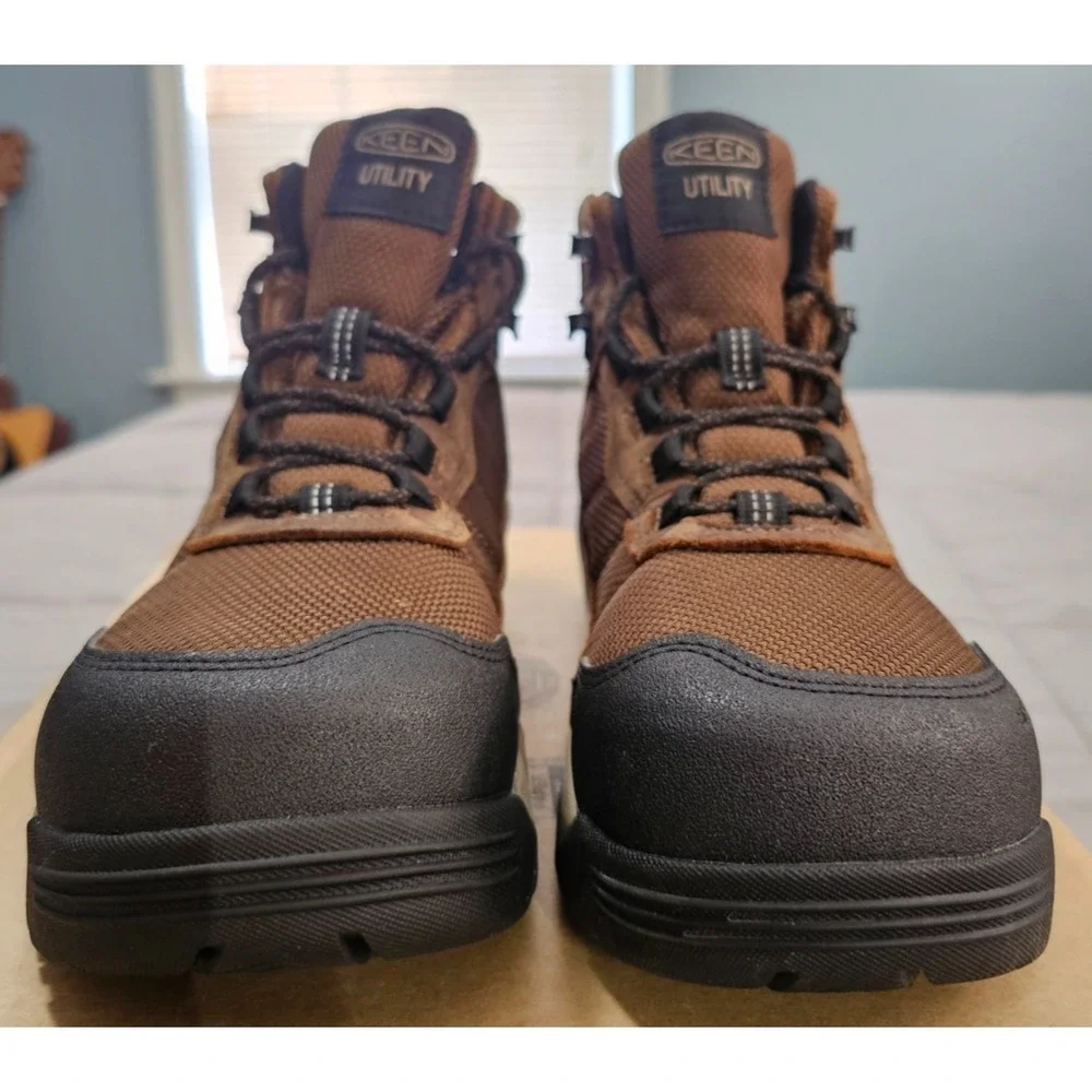 KEEN® (Men's 8.5 D) Skokie™ Waterproof Carbon-Toe Work Boot in Earth - $165